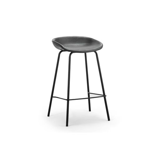 Brandon Vegan Leather Barstool | Set of 2 | Vintage Charcoal