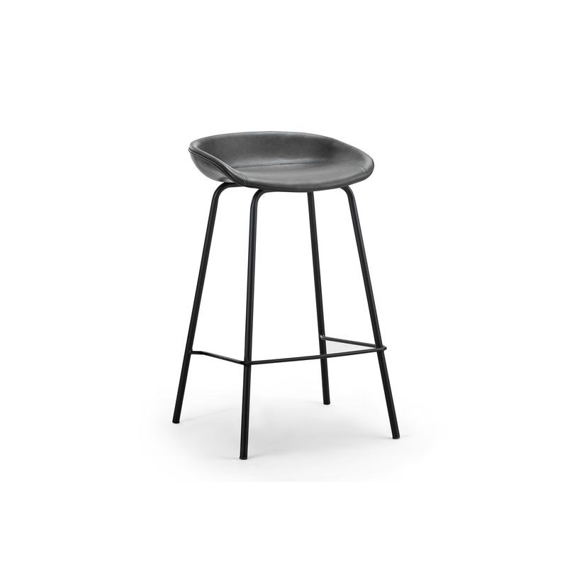 Brandon Vegan Leather Barstool | Set of 2 | Vintage Charcoal