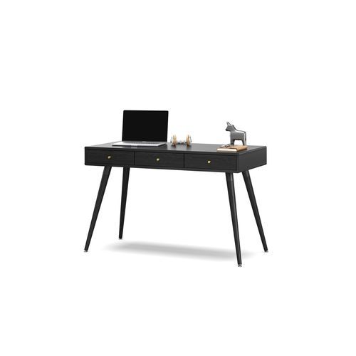 Einar 3 Drawer Office Writing Desk | Black
