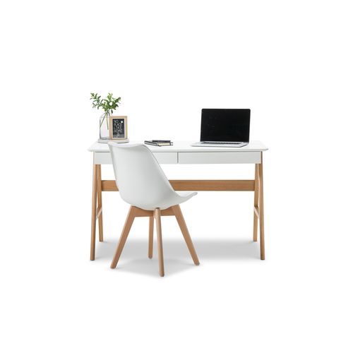 Aleksander 2 Drawer Writing Desk | White Oak