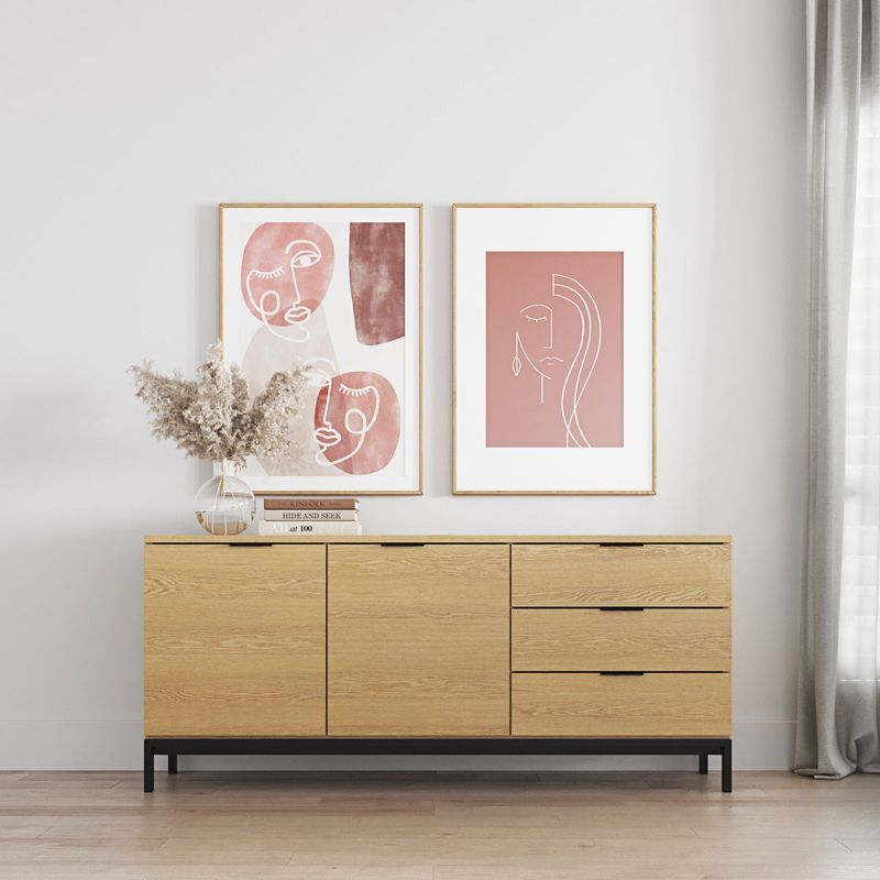 Macy Oak Sideboard Buffet | Natural & Black