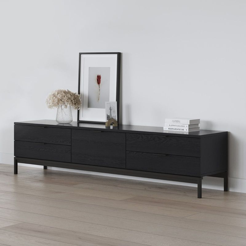 Macy Oak Entertainment Unit | Black