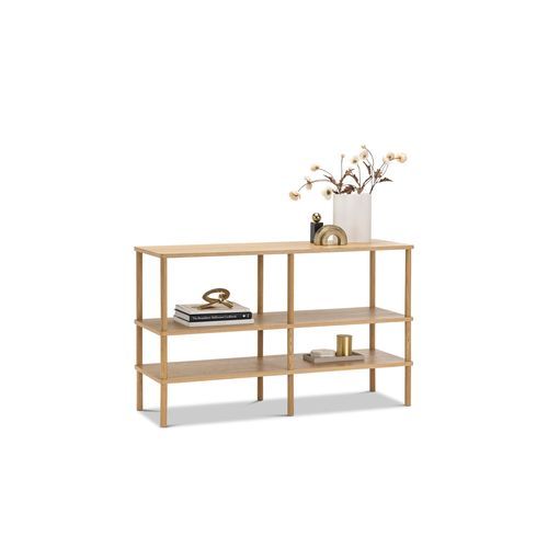 Rakie Wide Display Shelving Unit | Natural Oak