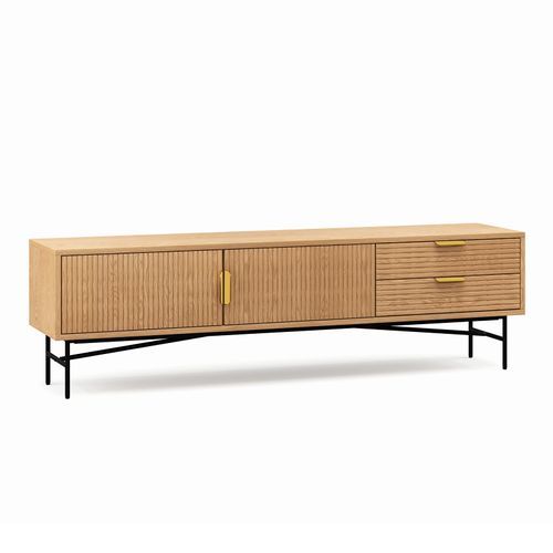 Kina Ripple Slatted TV Entertainment Unit | 180cm | Natural Oak
