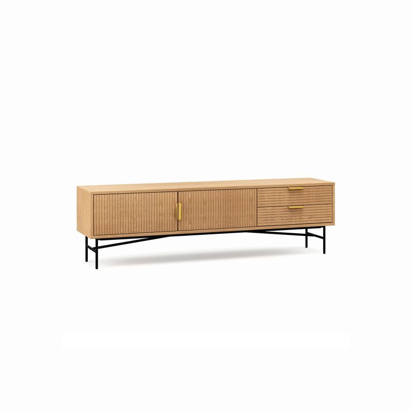Kina Ripple Slatted TV Entertainment Unit | 180cm | Natural Oak