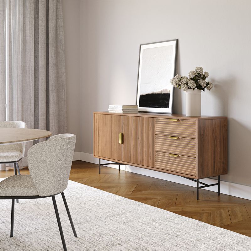 Kina Ripple Slatted Sideboard | 180cm | Light Walnut