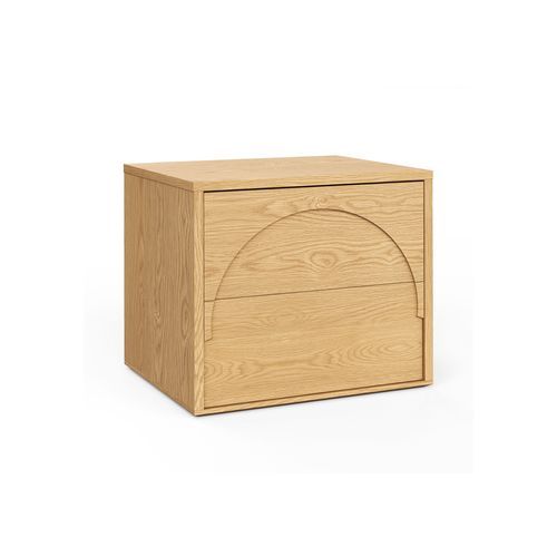 Aurora 2 Drawer Arch Bedside Table | Natural Oak