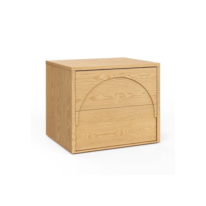 Aurora 2 Drawer Arch Bedside Table | Natural Oak