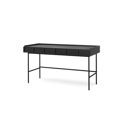 Linea 2 Drawer 140cm Desk Black Oak | L3 Home