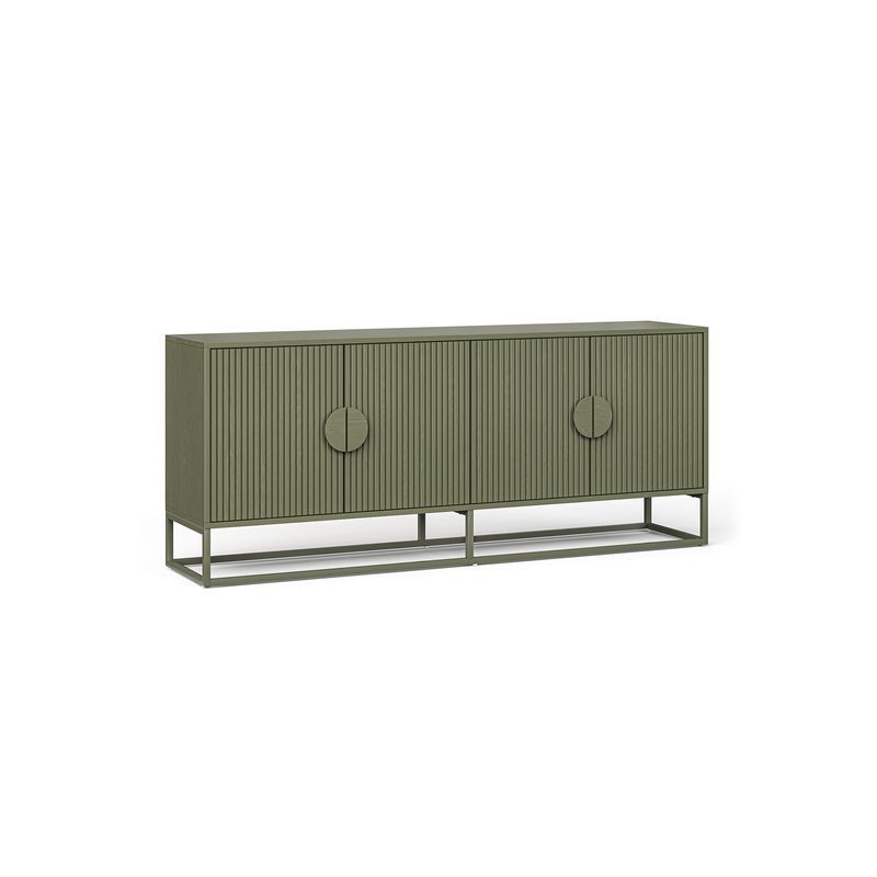 Braxton Ripple Slatted Sideboard | 180cm | Olive Green