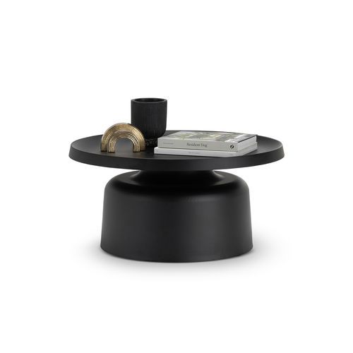 Palemo Round Pedestal Tray Coffee Table | Matte Black