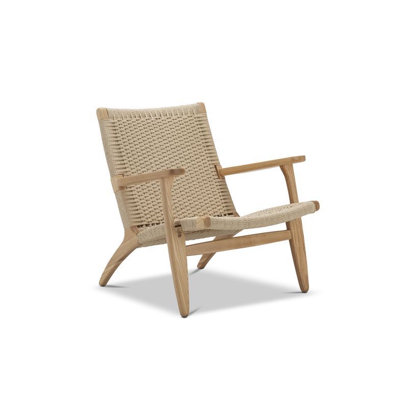 Miles Solid Ashwood Easy Lounge Chair | Natural