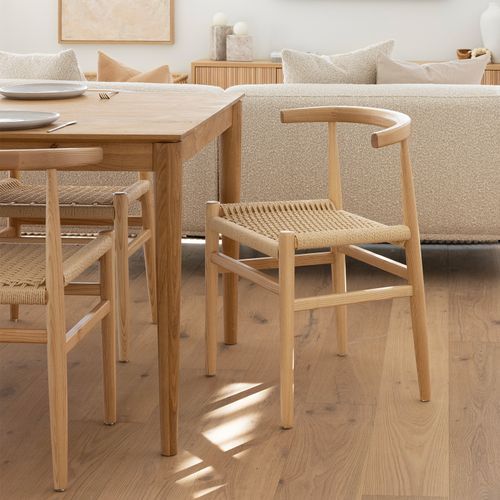 Oskar Solid Ashwood Woven Dining Chair | Set of 2 | Natural