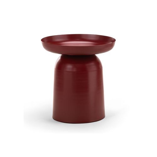 Sirkel Round Pedestal Side Table | Merlot Red