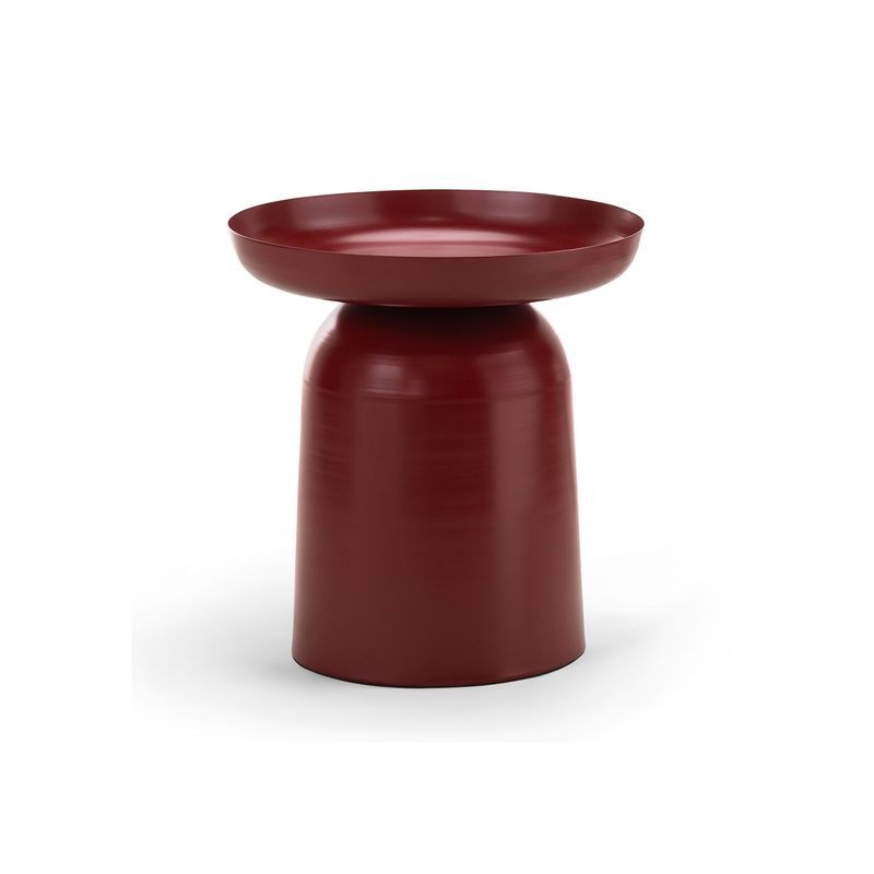 Sirkel Round Pedestal Side Table | Merlot Red