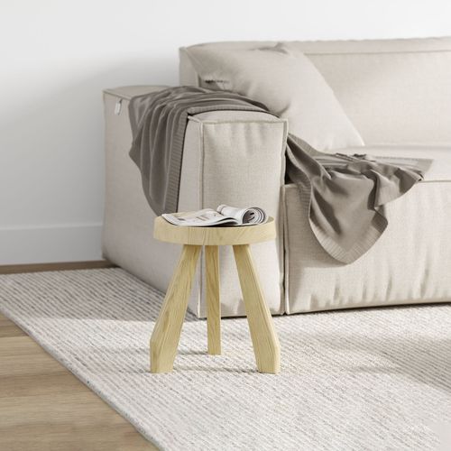 Bel Round Solid Oak Table Stool | Natural