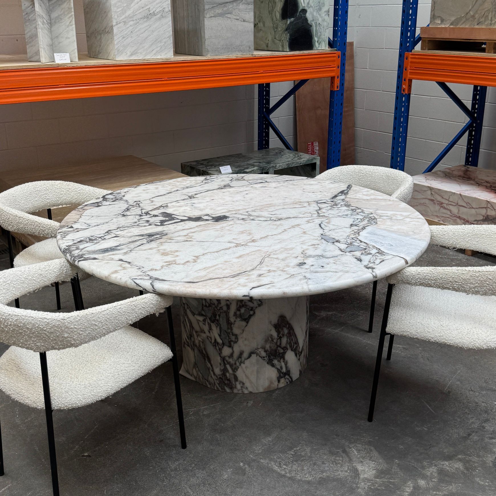 Court Dining Table - Milky Blue Marble