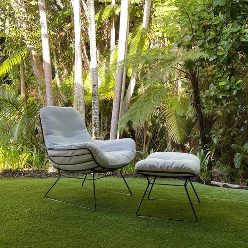 Freifrau | Leyasol Outdoor Lounge Chair | Wire Frame | Lopi Ash + Black