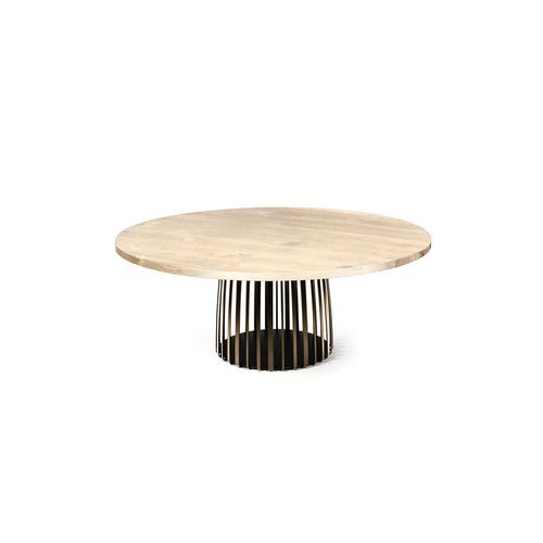 Janua | BC 07 Basket Table Round 125cm | White Pigmented Oak + Bronze Base