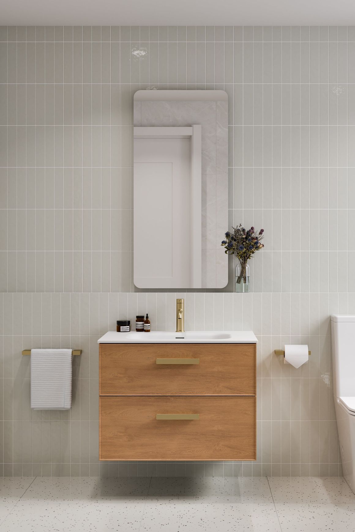 Lineare 750 Vanity | 2 Drawer | Inset Basin