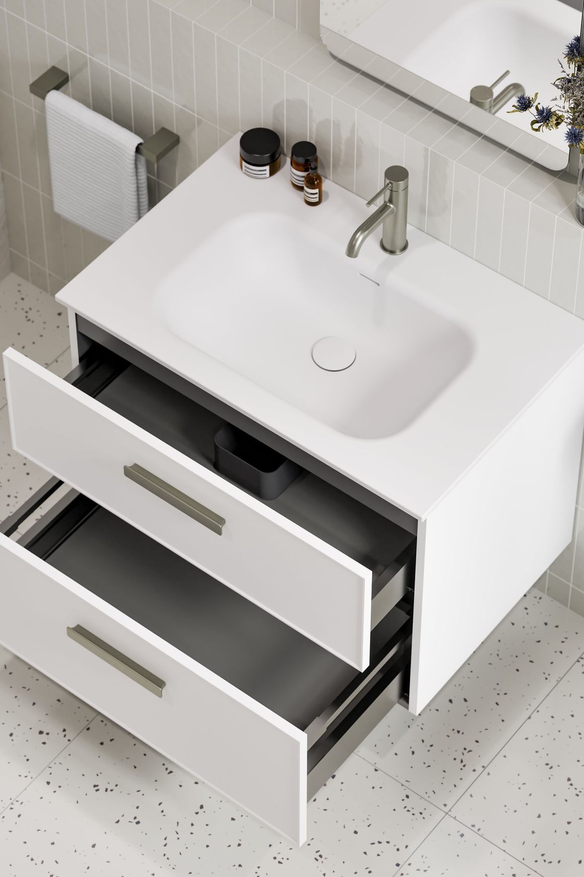 Lineare 750 Vanity | 2 Drawer | Inset Basin