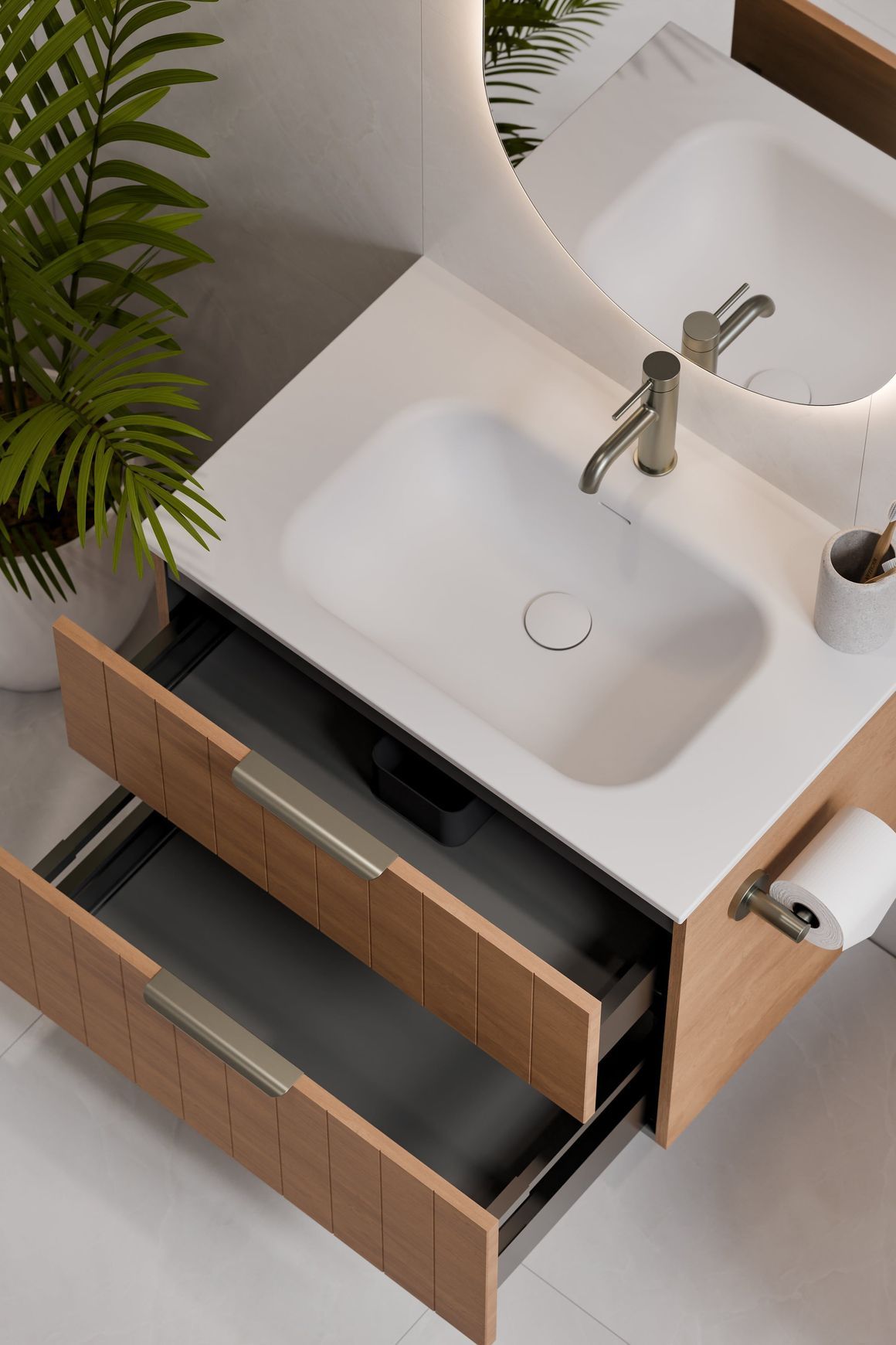 Lineare 750 Vanity | 2 Drawer | Inset Basin