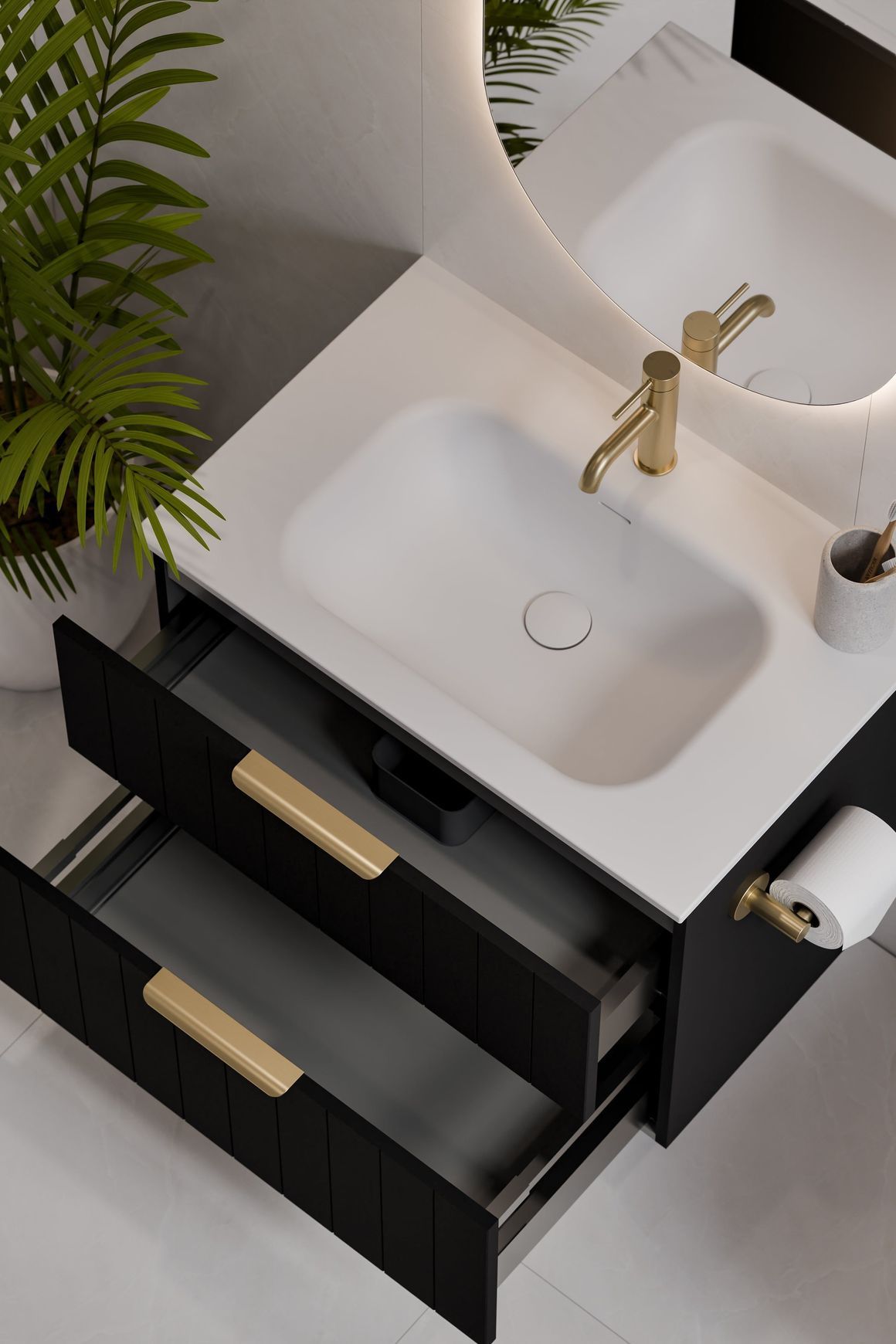 Lineare 750 Vanity | 2 Drawer | Inset Basin