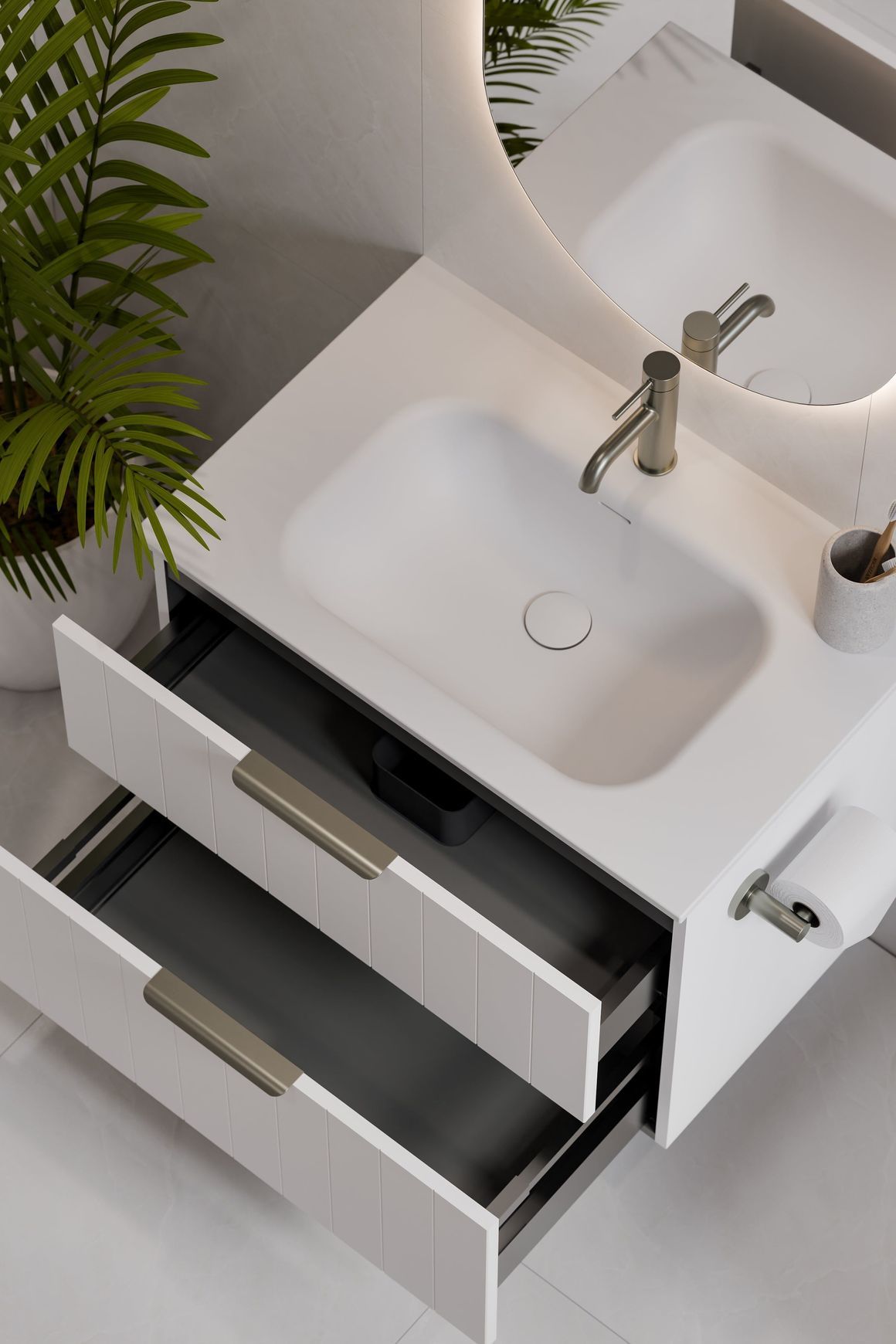 Lineare 750 Vanity | 2 Drawer | Inset Basin