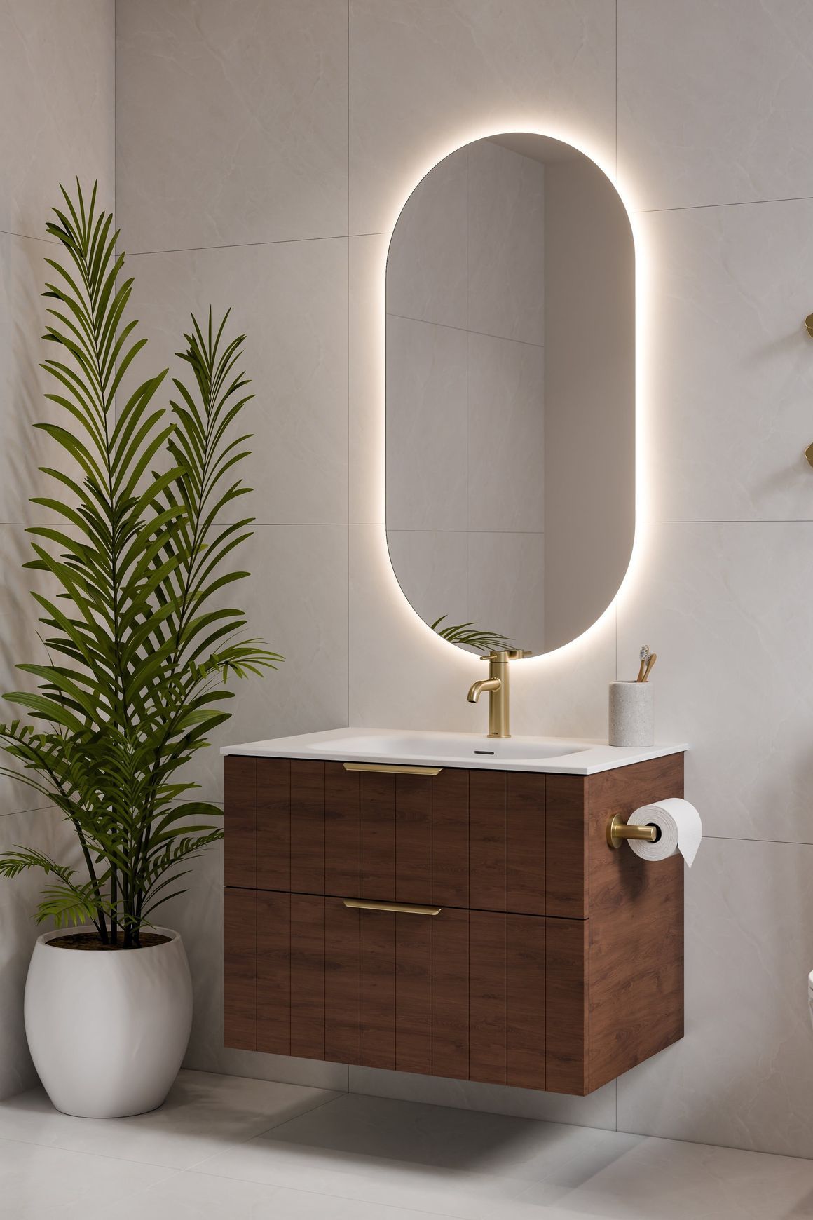 Lineare 750 Vanity | 2 Drawer | Inset Basin