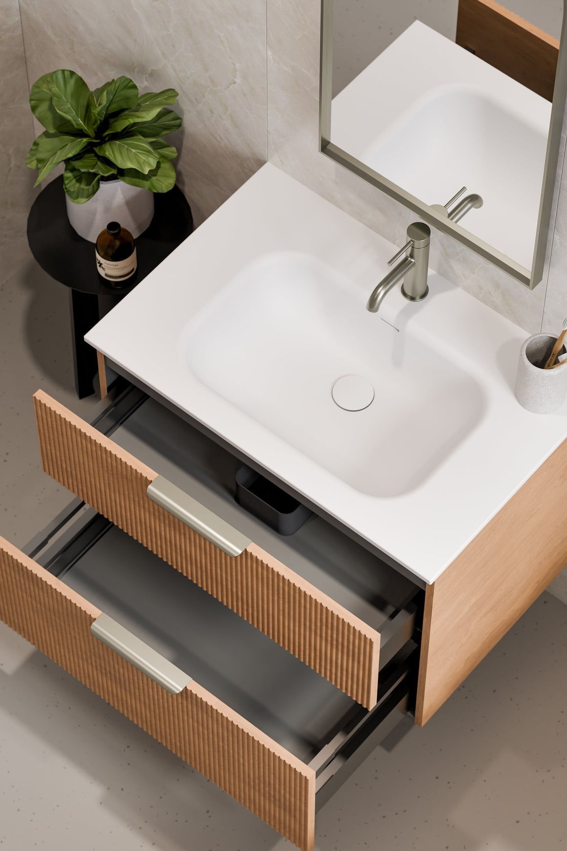 Lineare 750 Vanity | 2 Drawer | Inset Basin