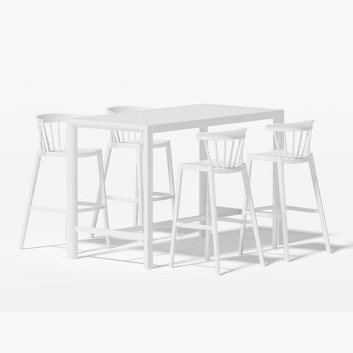 Stratus Table With Aria Chairs 5-Piece Outdoor Bar Set