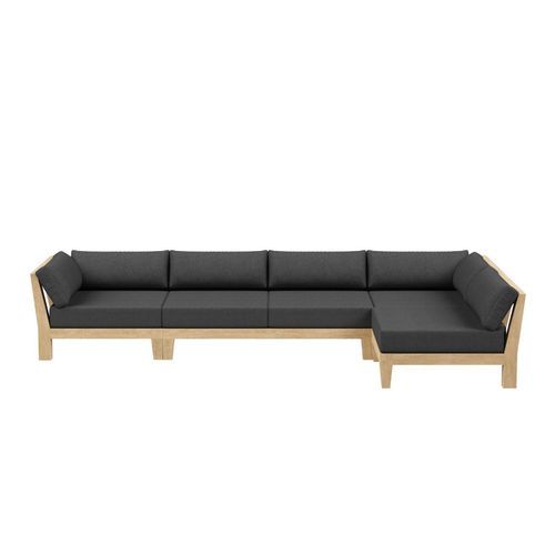 Newport Teak Outdoor Sofa L Sectional - 5 Seat