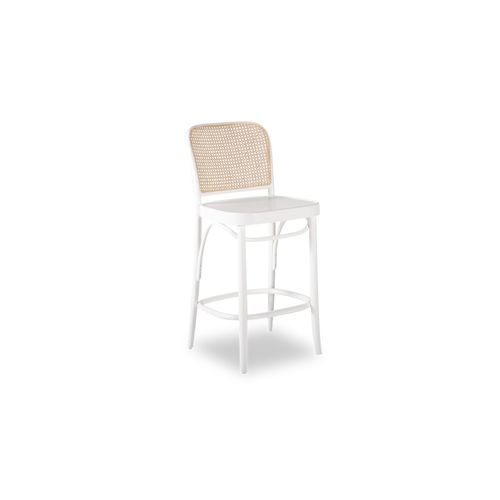 811 Hoffmann Stool - White Painted Wood Seat - by TON