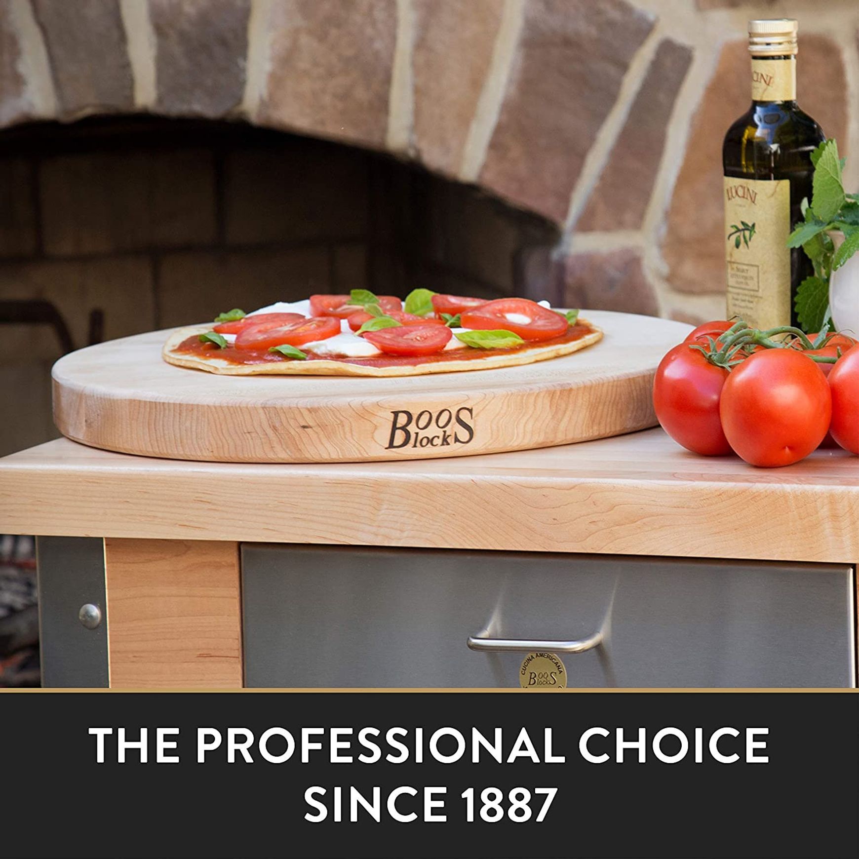 Boos Block Maple Wood Edge Grain Reversible Round Cutting Board - 46cm X 4cm