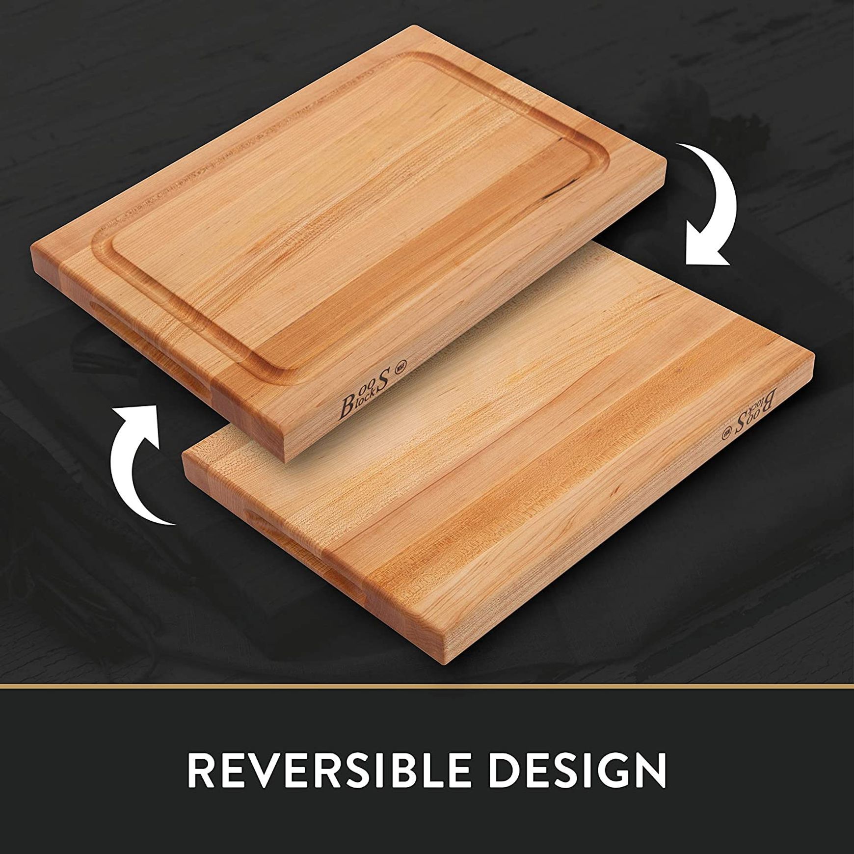 Boos Block Reversible Maple Wood Edge Grain Bbq Cutting Board With Juice Groove - 46cm X 31cm