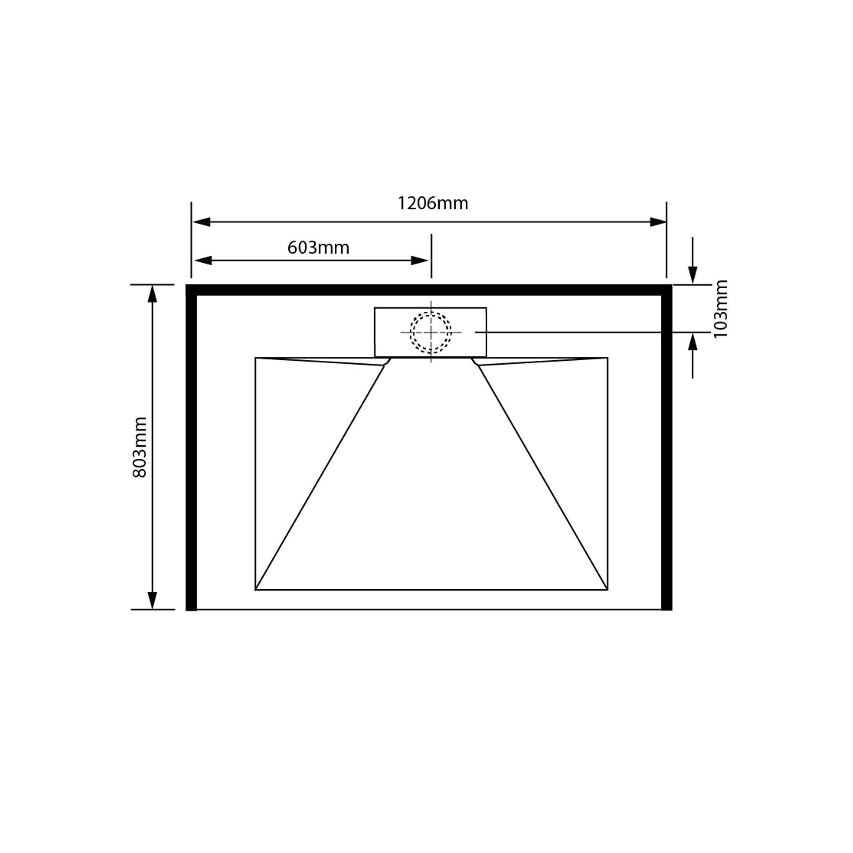 Pinnacle Alcove Tray 800x1200x800