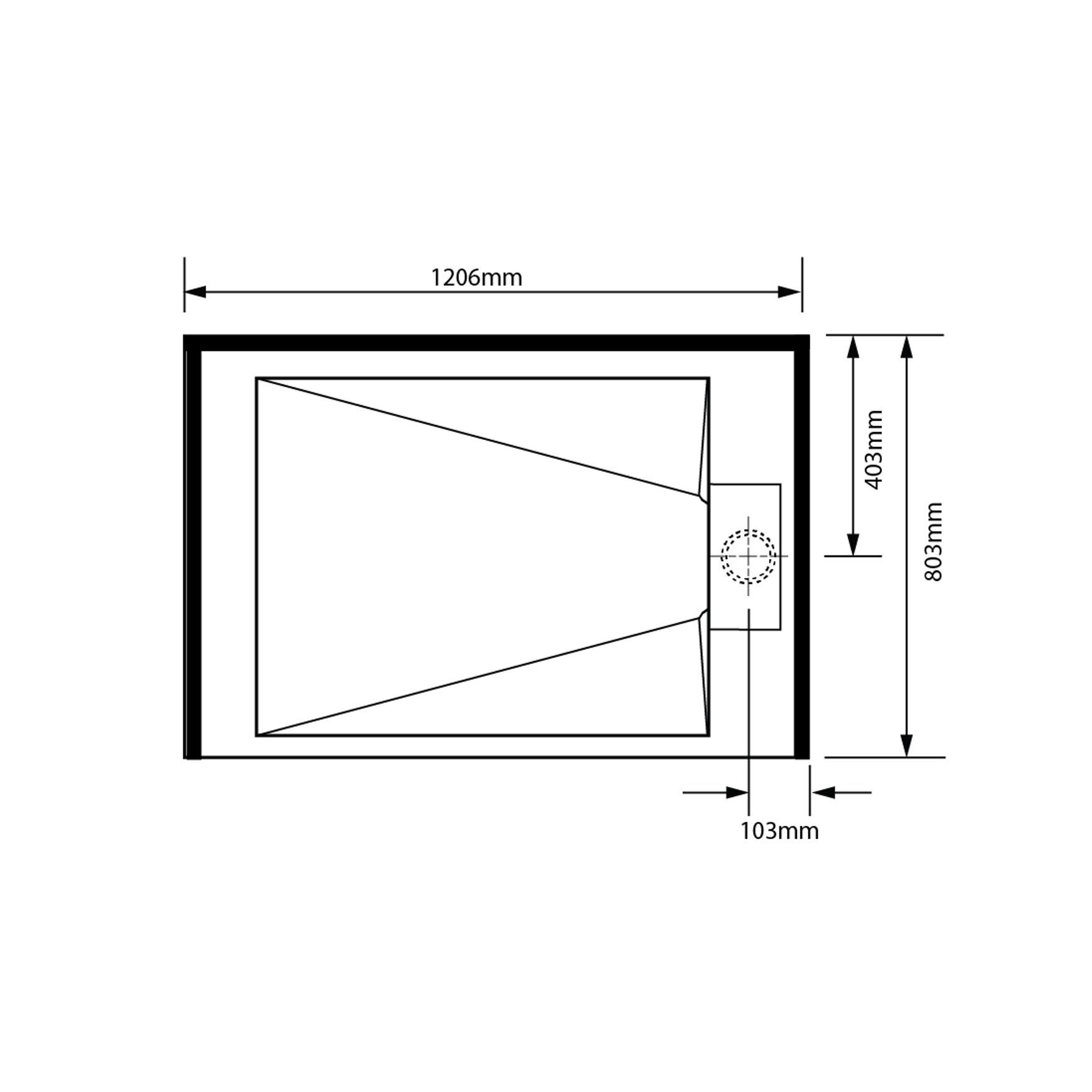 Pinnacle Alcove Tray 800x1200x800