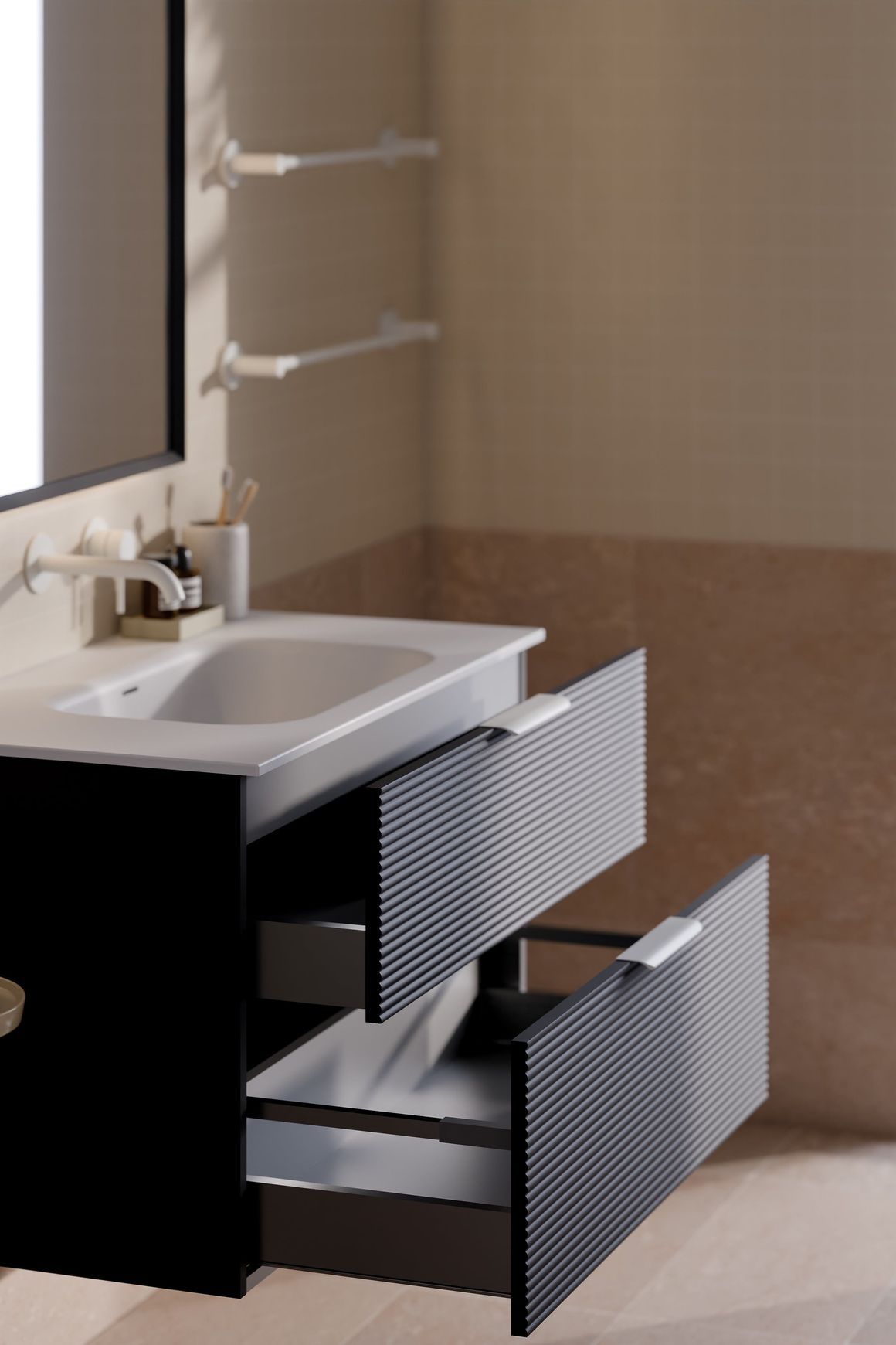 Lineare 900 Vanity | 2 Drawer | Inset Basin
