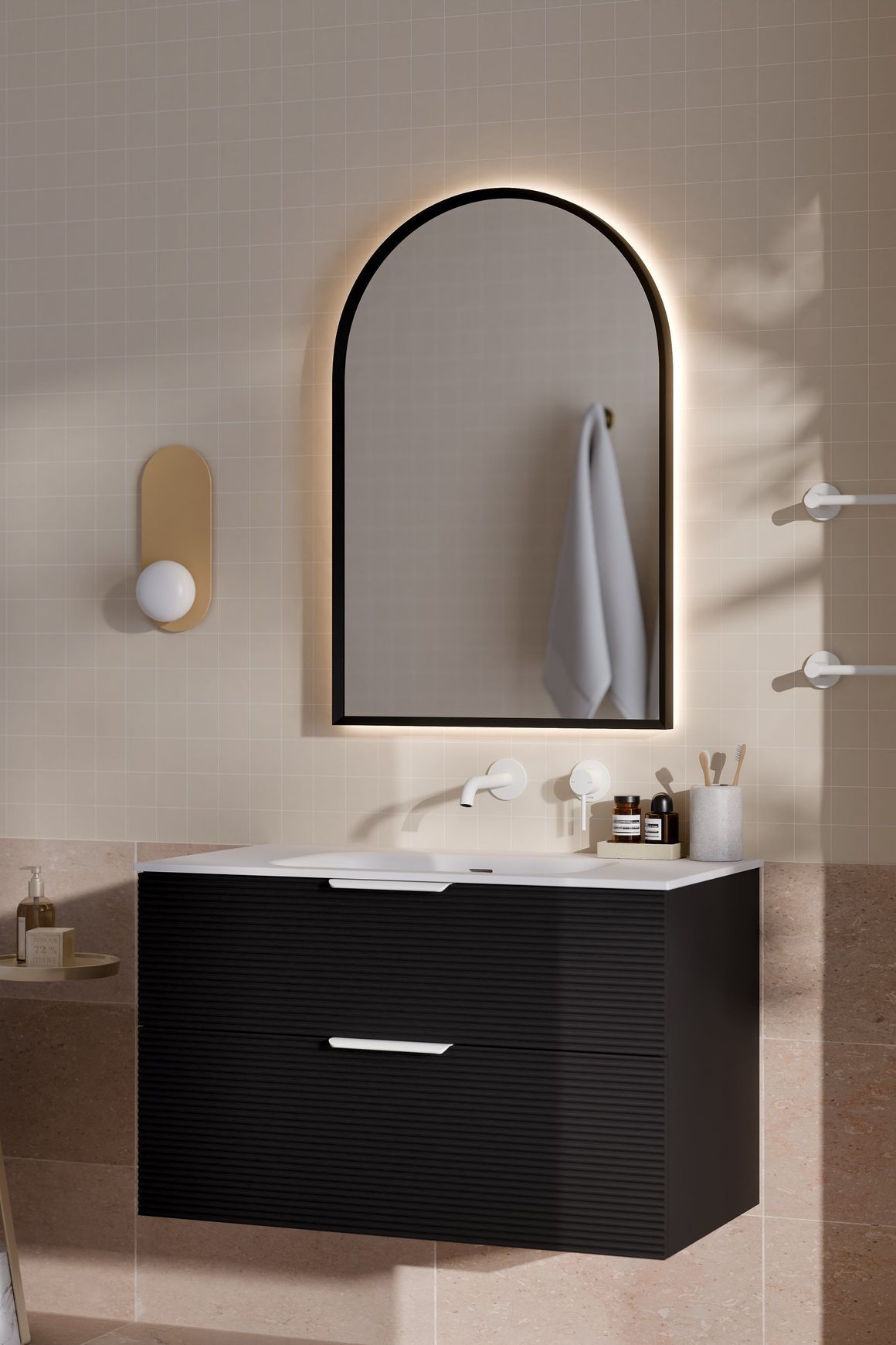 Lineare 900 Vanity | 2 Drawer | Inset Basin