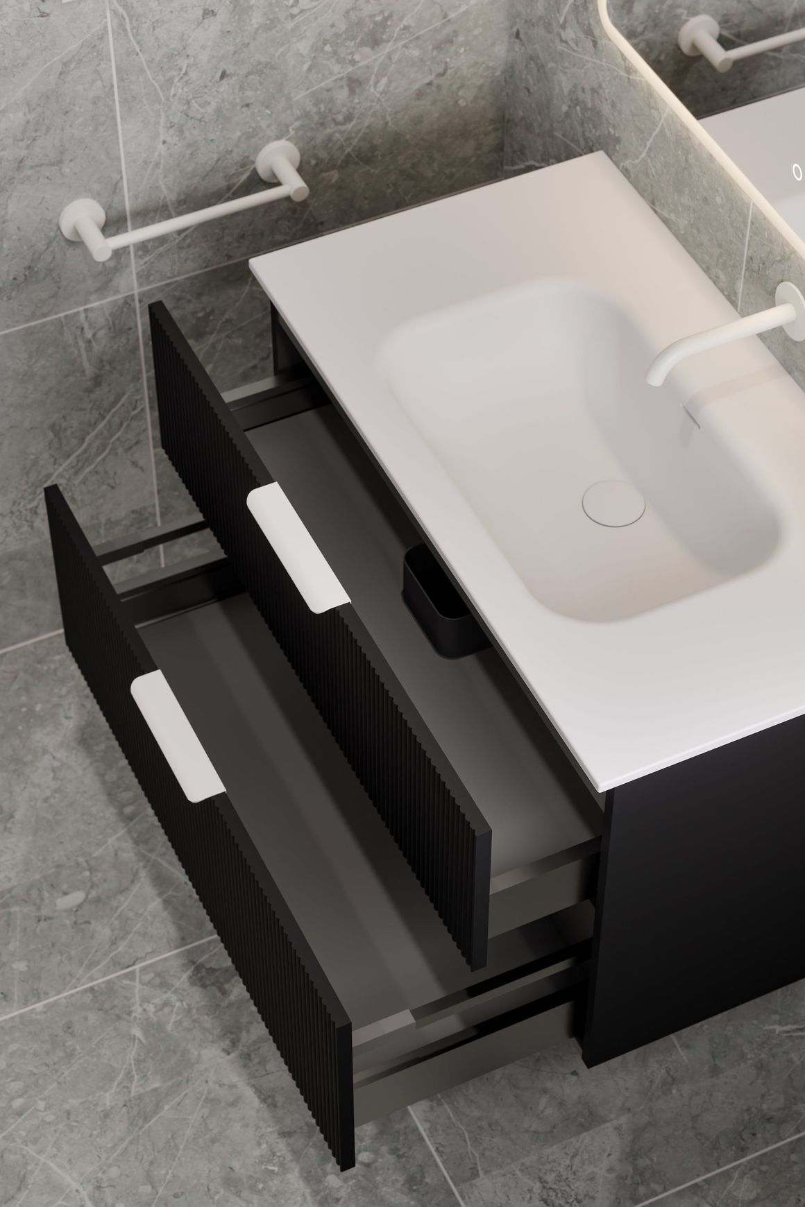 Lineare 900 Pillar 2 Drawer Vanity