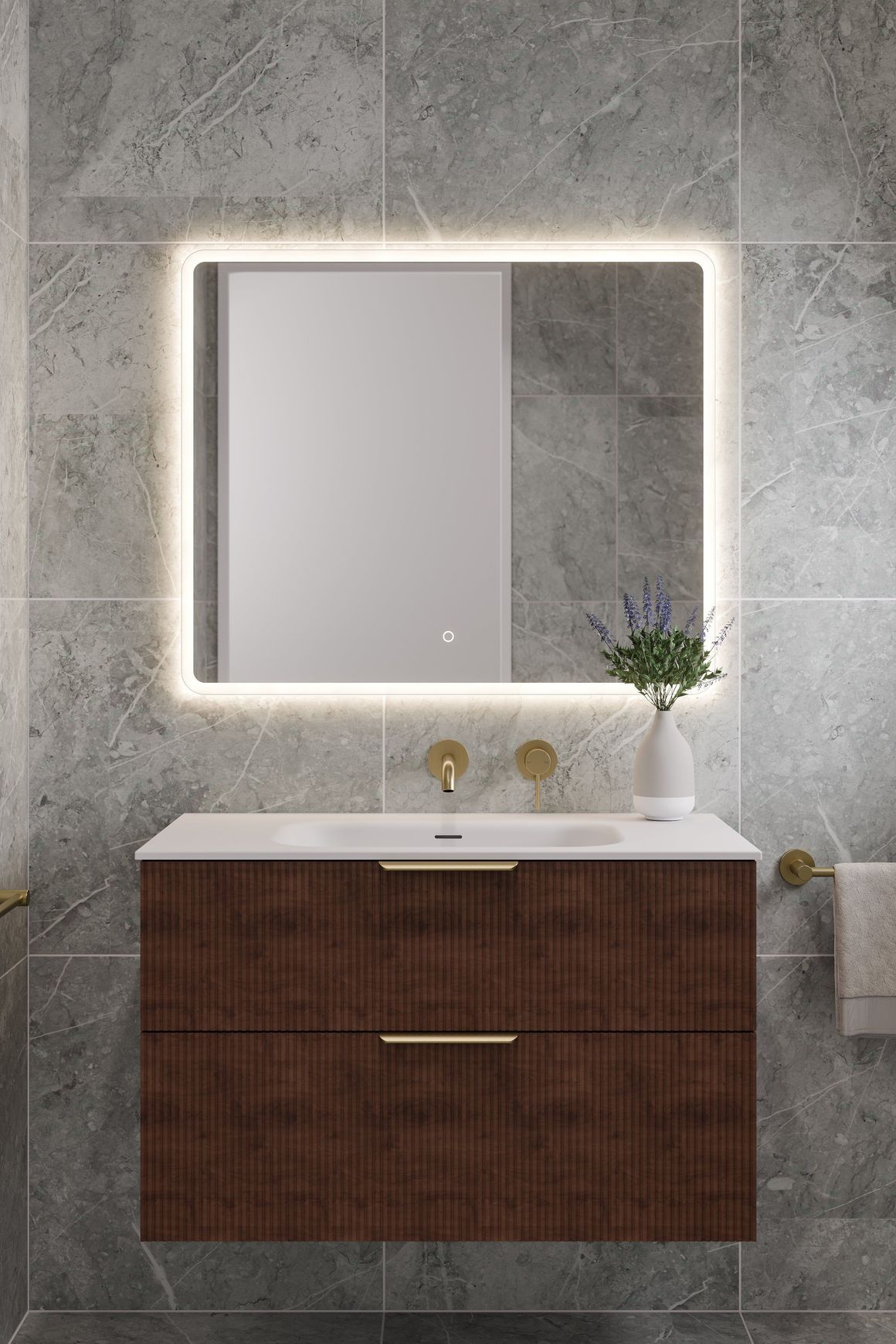 Lineare 900 Pillar 2 Drawer Vanity