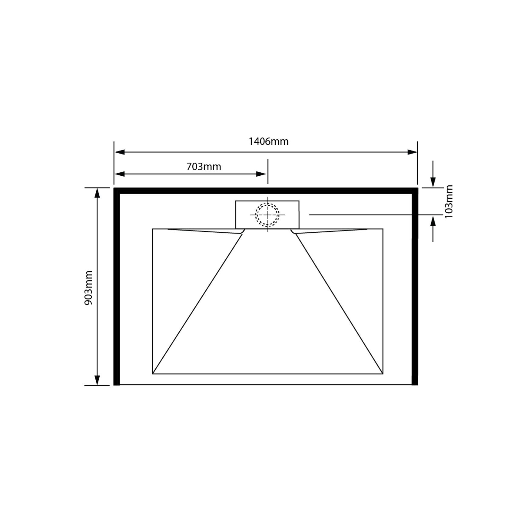 Pinnacle Alcove Tray 900x1400x900