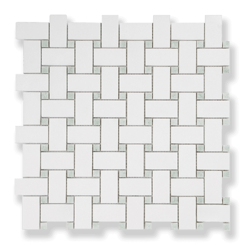 Basketweave Thassos & Ming Dots