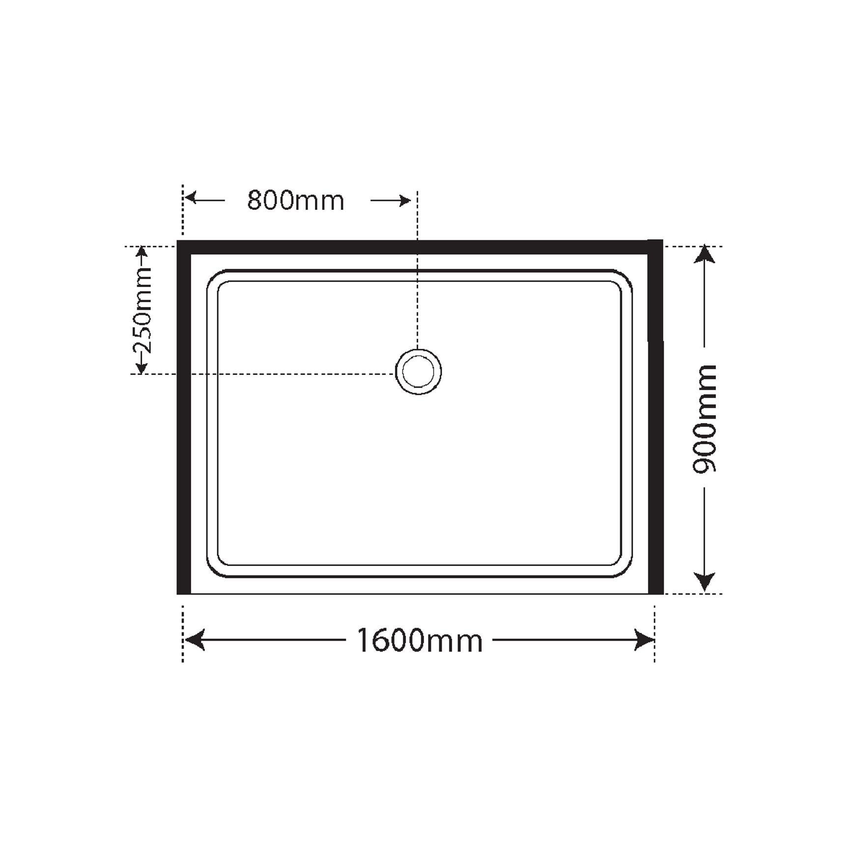 Premier Frameless Alcove Sliding Door Shower 900x1600x900