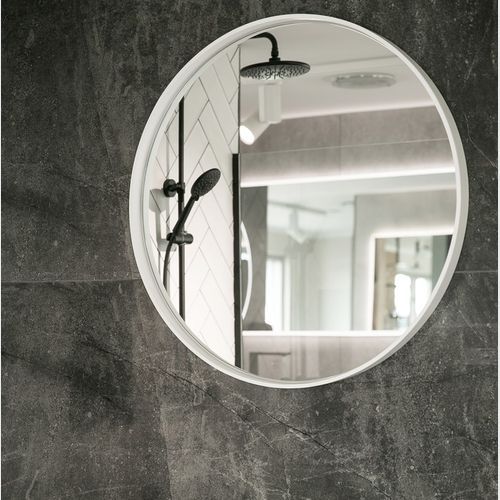 Composite Stone Framed Round Mirror 850mm