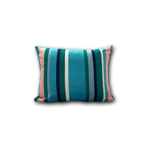 Lounger - South Beach Stripe Outdoor Velvet Aqua