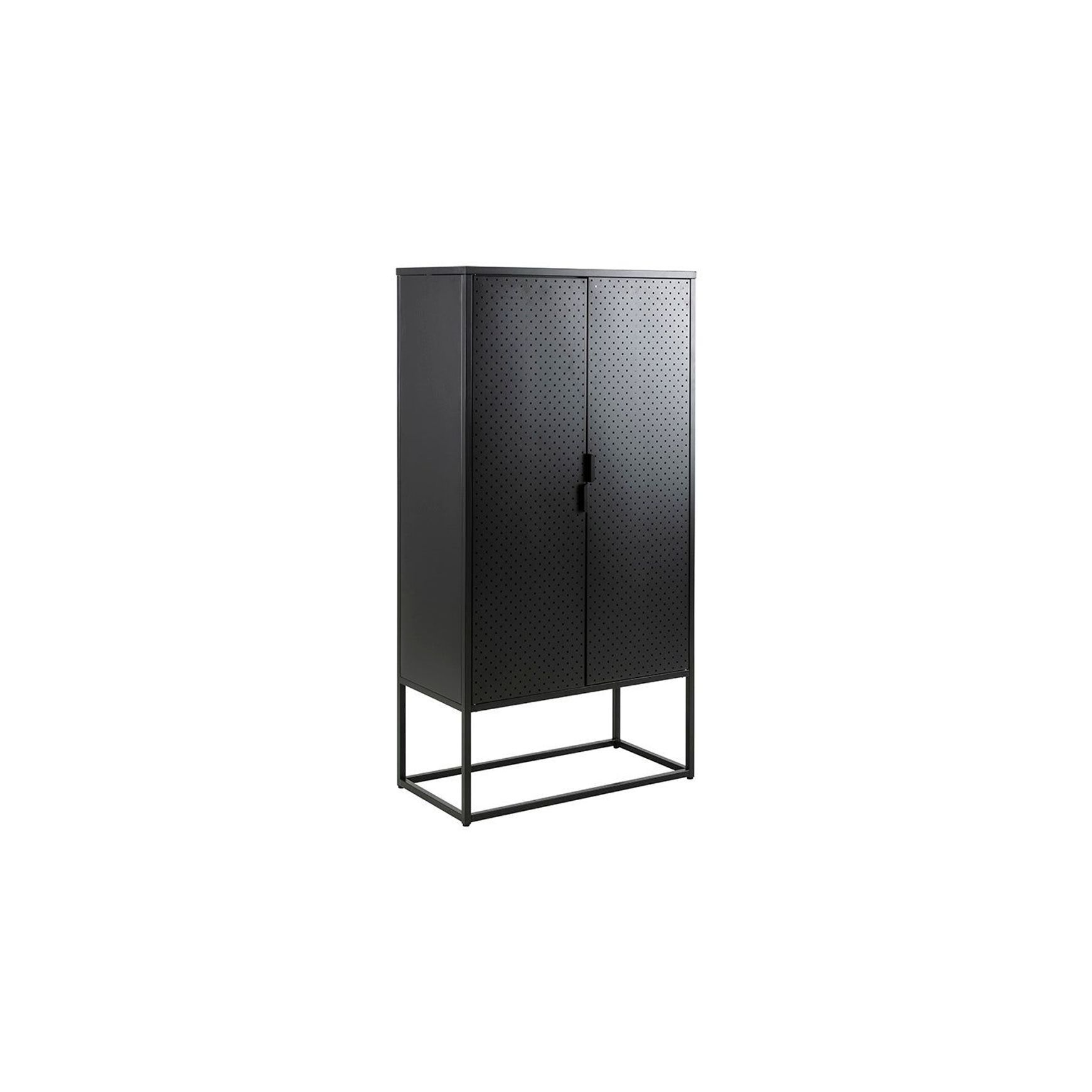 NEWTON Tall Sideboard Cabinet Unit 80cm - Black