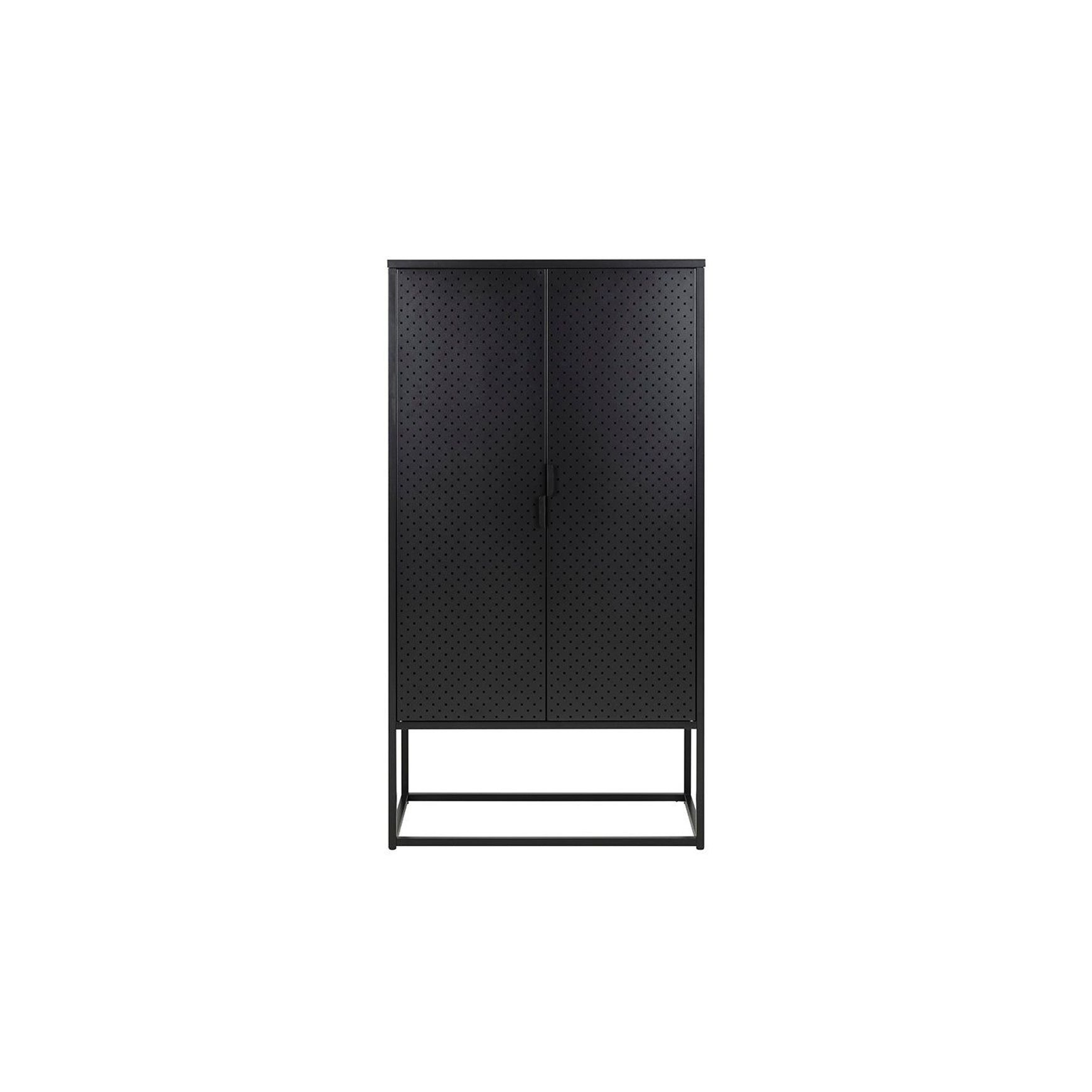 NEWTON Tall Sideboard Cabinet Unit 80cm - Black