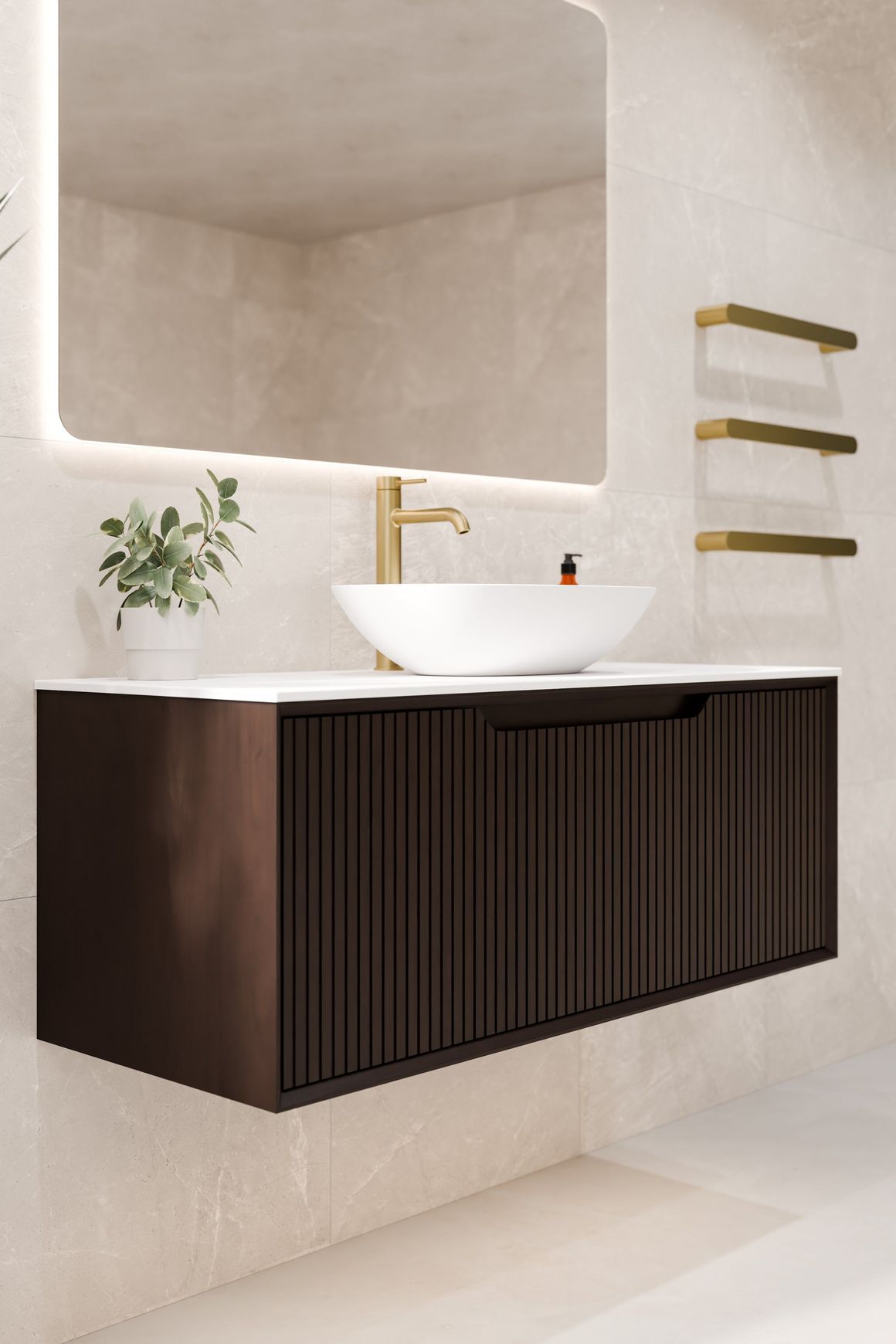 Aria 900 Vanity | Villastone Slab Top