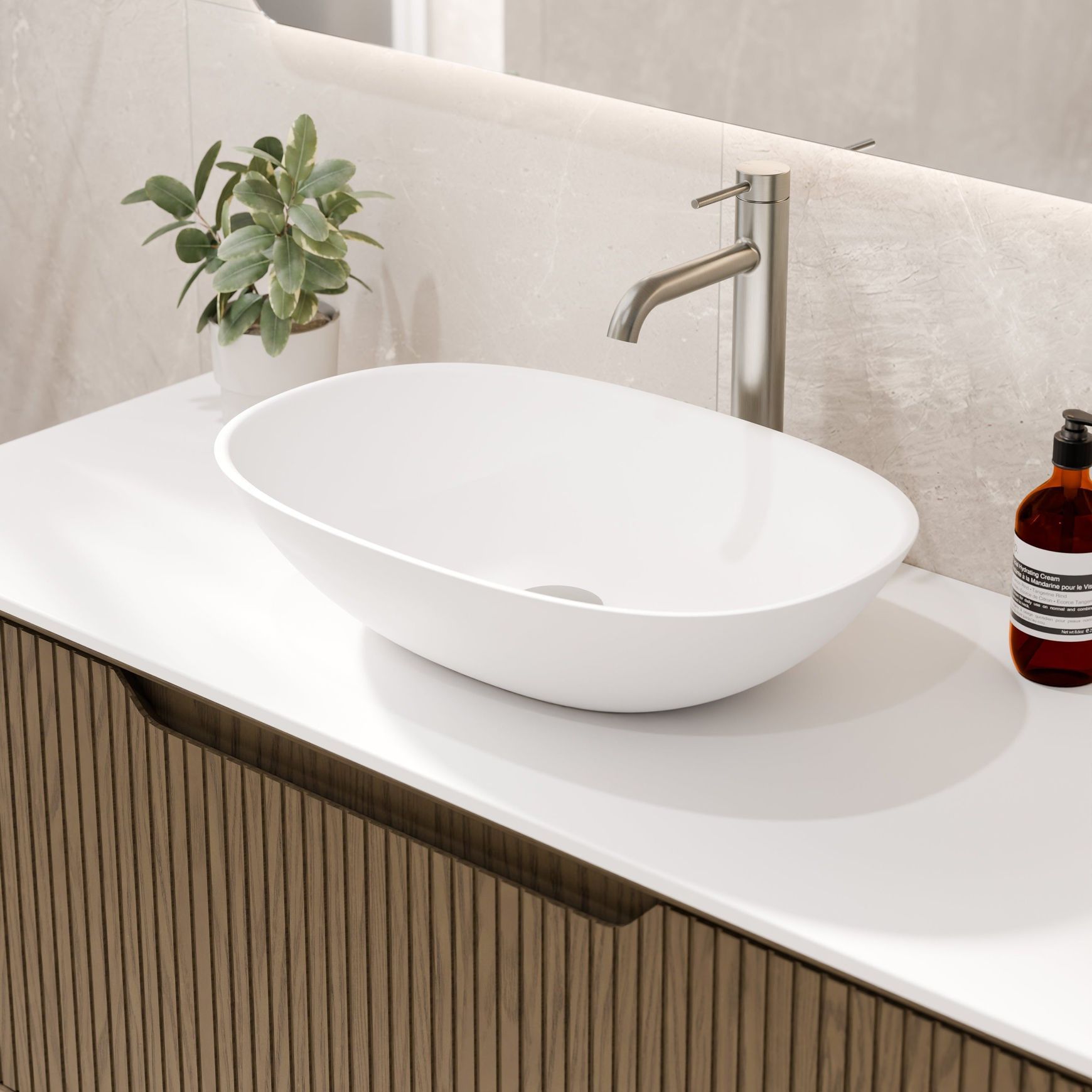 Aria 750 Wall Hung Vanity | Villastone Slab Top